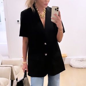 Short sleeve long blazer